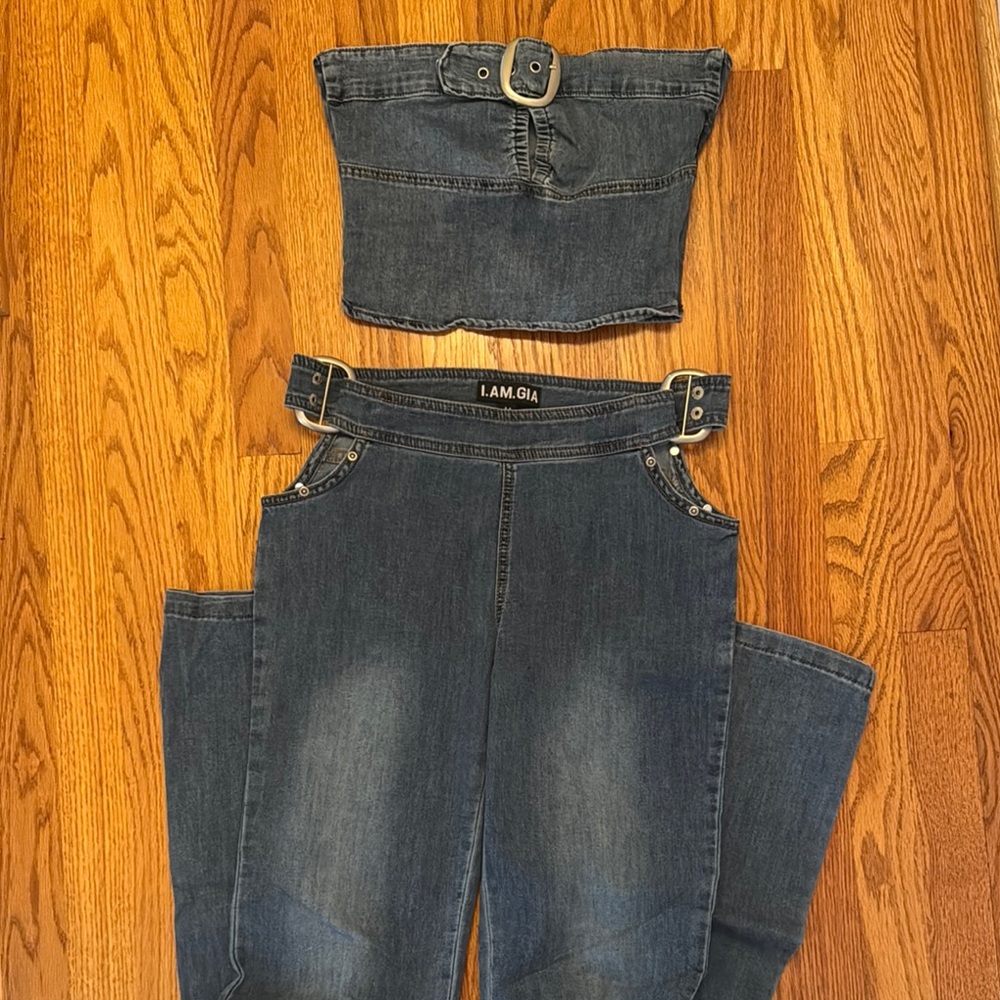 I.AM.GIA Dark Denim Belted Set